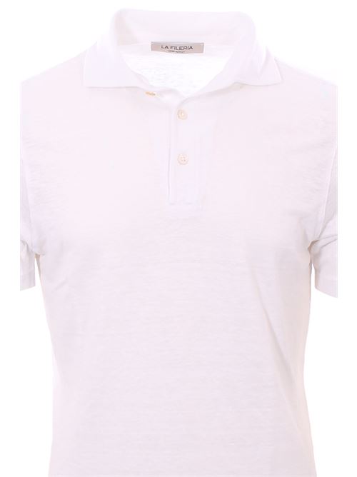 linen polo with shirt collar LA FILERIA | 6016896803250